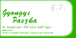 gyongyi paszka business card